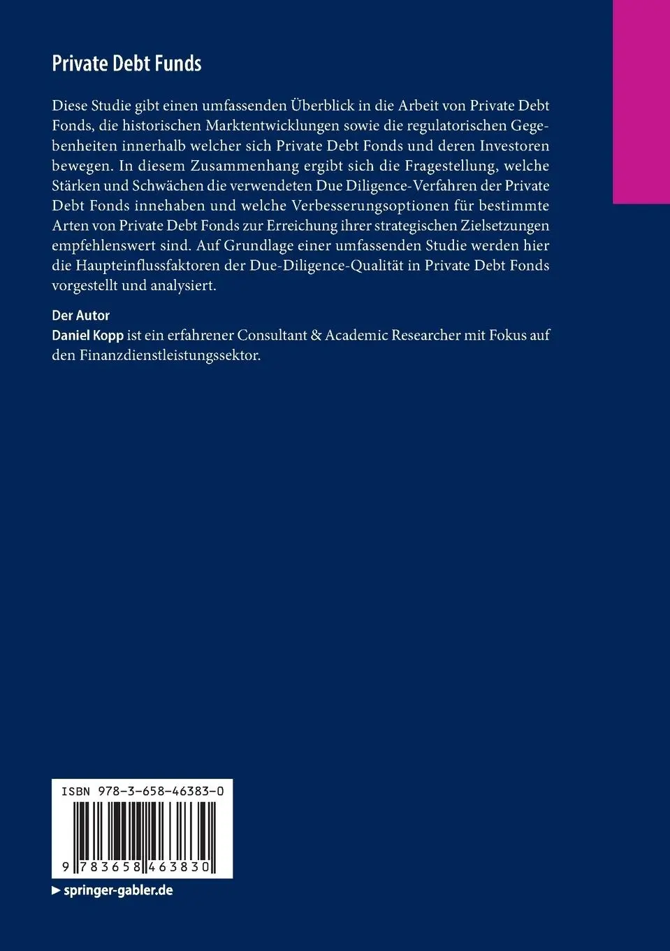 Rückseite: 9783658463830 | Private Debt Funds | Daniel Kopp | Taschenbuch | xxviii | Deutsch
