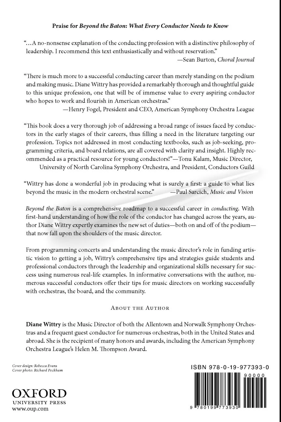 Rückseite: 9780199773930 | Beyond the Baton | What Every Conductor Needs to Know | Diane Wittry