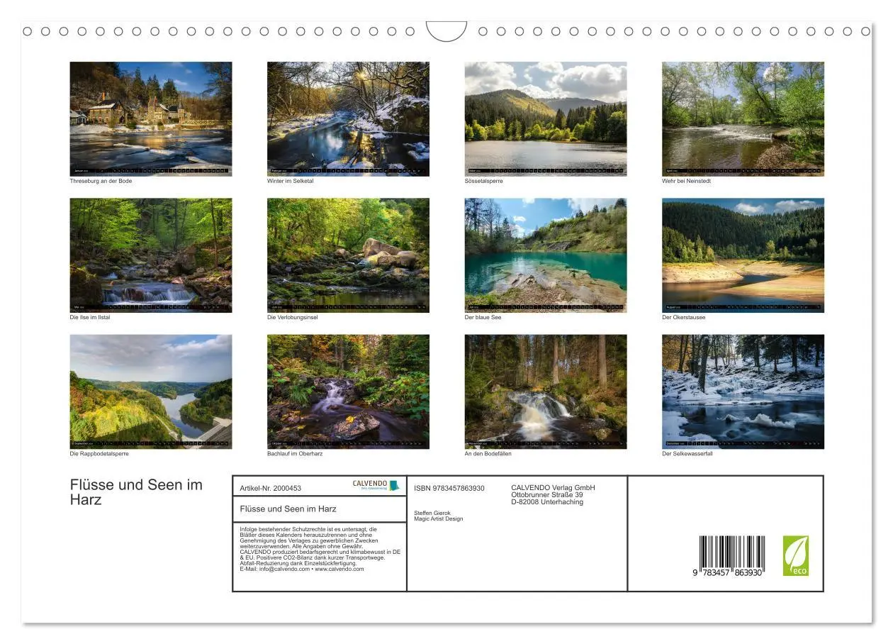 Bild: 9783457863930 | Flüsse und Seen im Harz (Wandkalender 2026 DIN A3 quer), CALVENDO...