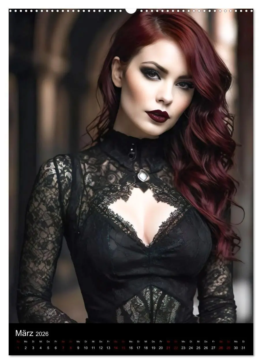 Bild: 9783516263930 | Wunderschöne Gothic Divas (Wandkalender 2026 DIN A2 hoch), CALVENDO...