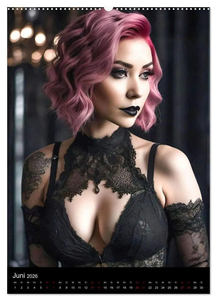 Bild: 9783516263930 | Wunderschöne Gothic Divas (Wandkalender 2026 DIN A2 hoch), CALVENDO...