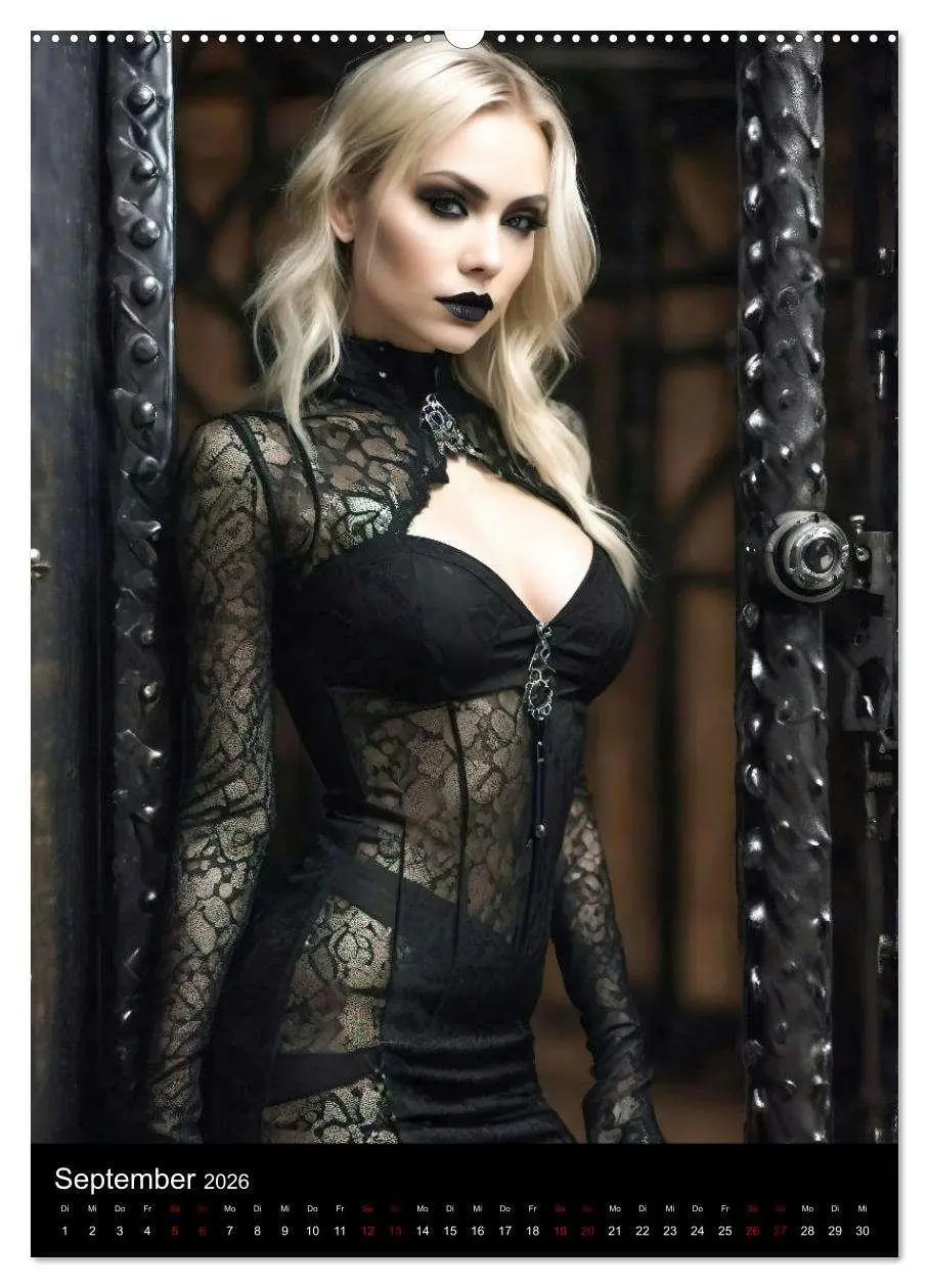 Bild: 9783516263930 | Wunderschöne Gothic Divas (Wandkalender 2026 DIN A2 hoch), CALVENDO...