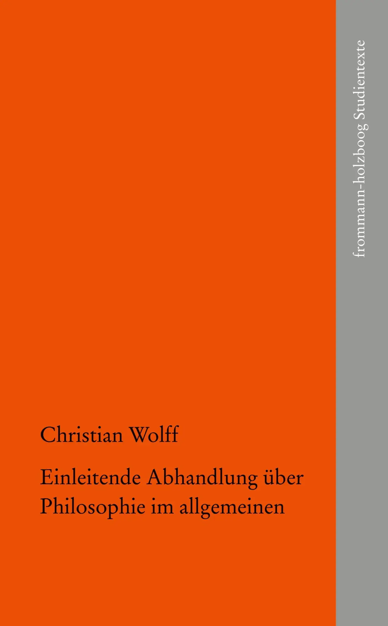 Cover: 9783772823930 | Einleitende Abhandlung über Philosophie im allgemeinen | Wolff | Buch