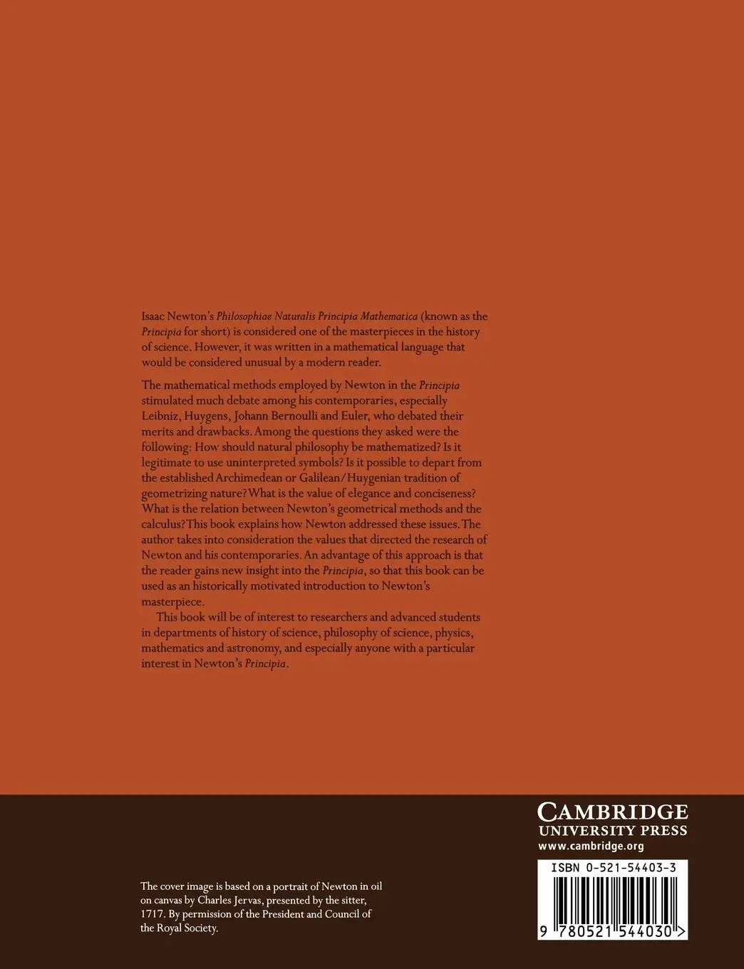 Rückseite: 9780521544030 | Reading the Principia the Debate on Newton's Mathematical Methods...