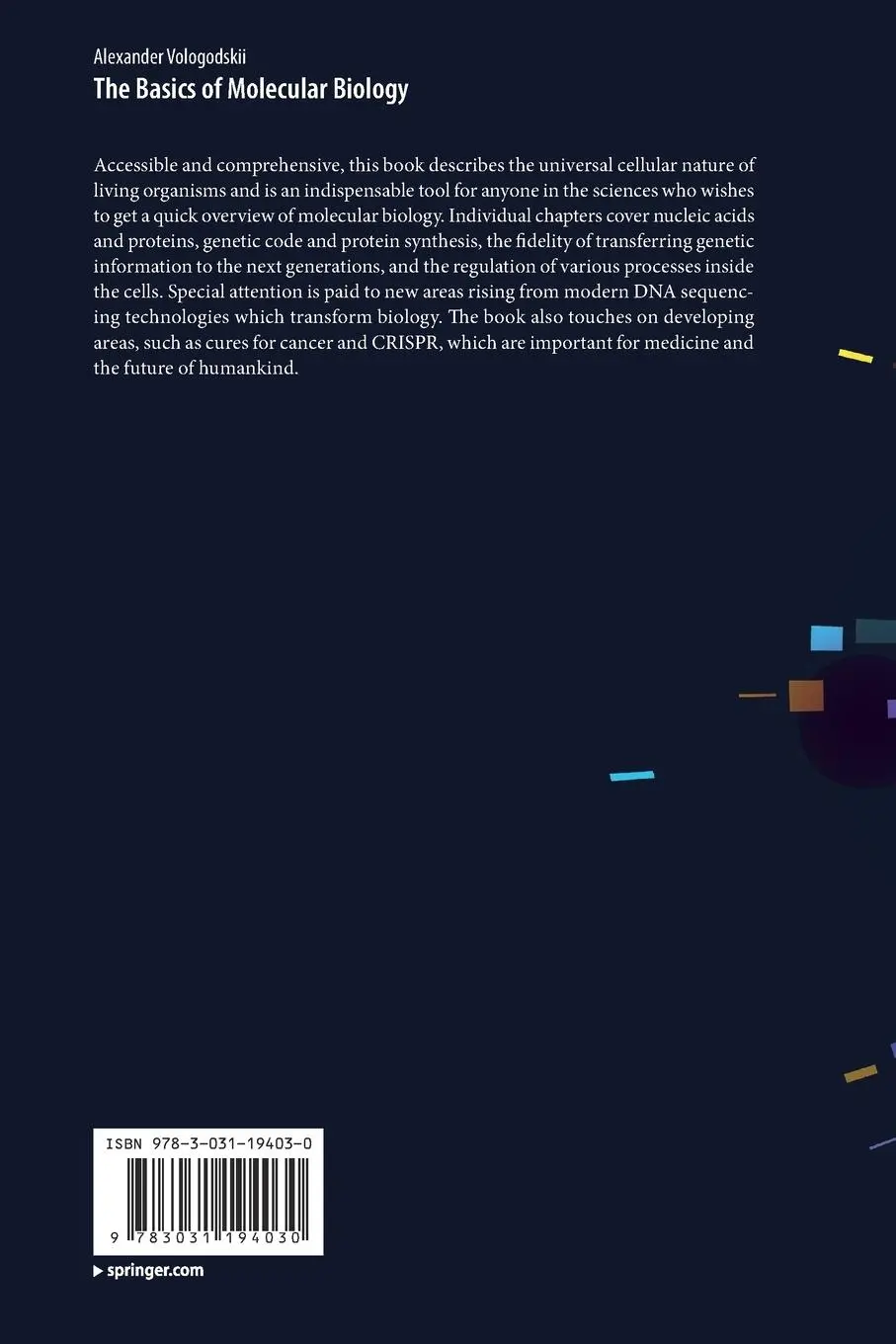 Rückseite: 9783031194030 | The Basics of Molecular Biology | Alexander Vologodskii | Taschenbuch