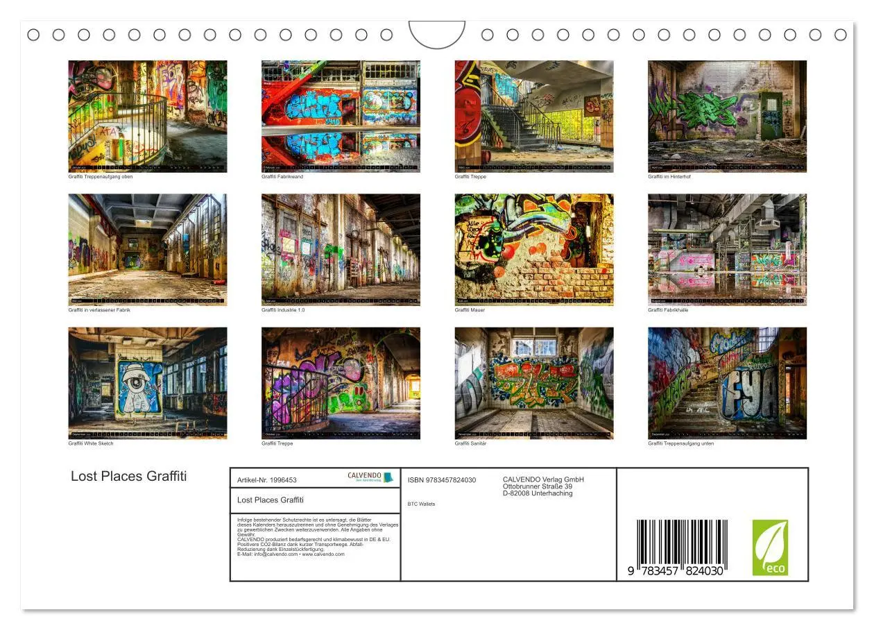 Bild: 9783457824030 | Lost Places Graffiti (Wandkalender 2026 DIN A4 quer), CALVENDO...