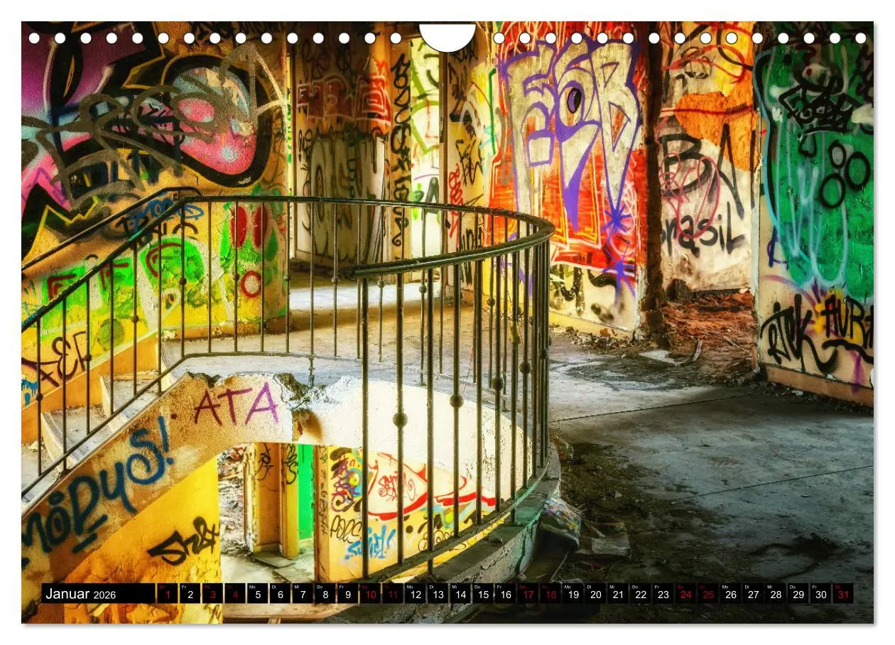 Bild: 9783457824030 | Lost Places Graffiti (Wandkalender 2026 DIN A4 quer), CALVENDO...
