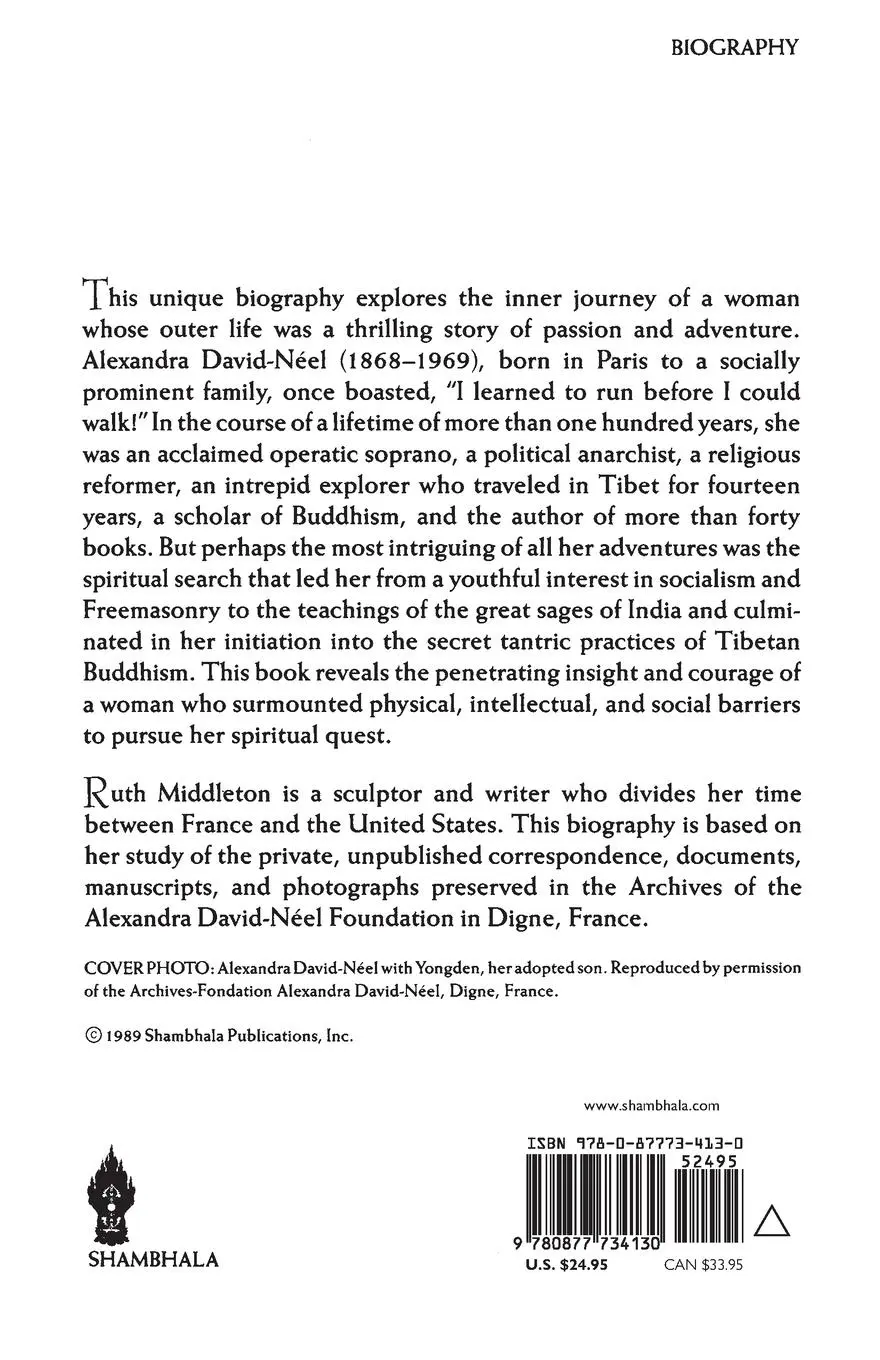 Rückseite: 9780877734130 | Alexandra David-Neel | Portrait of an Adventurer | Ruth Middleton
