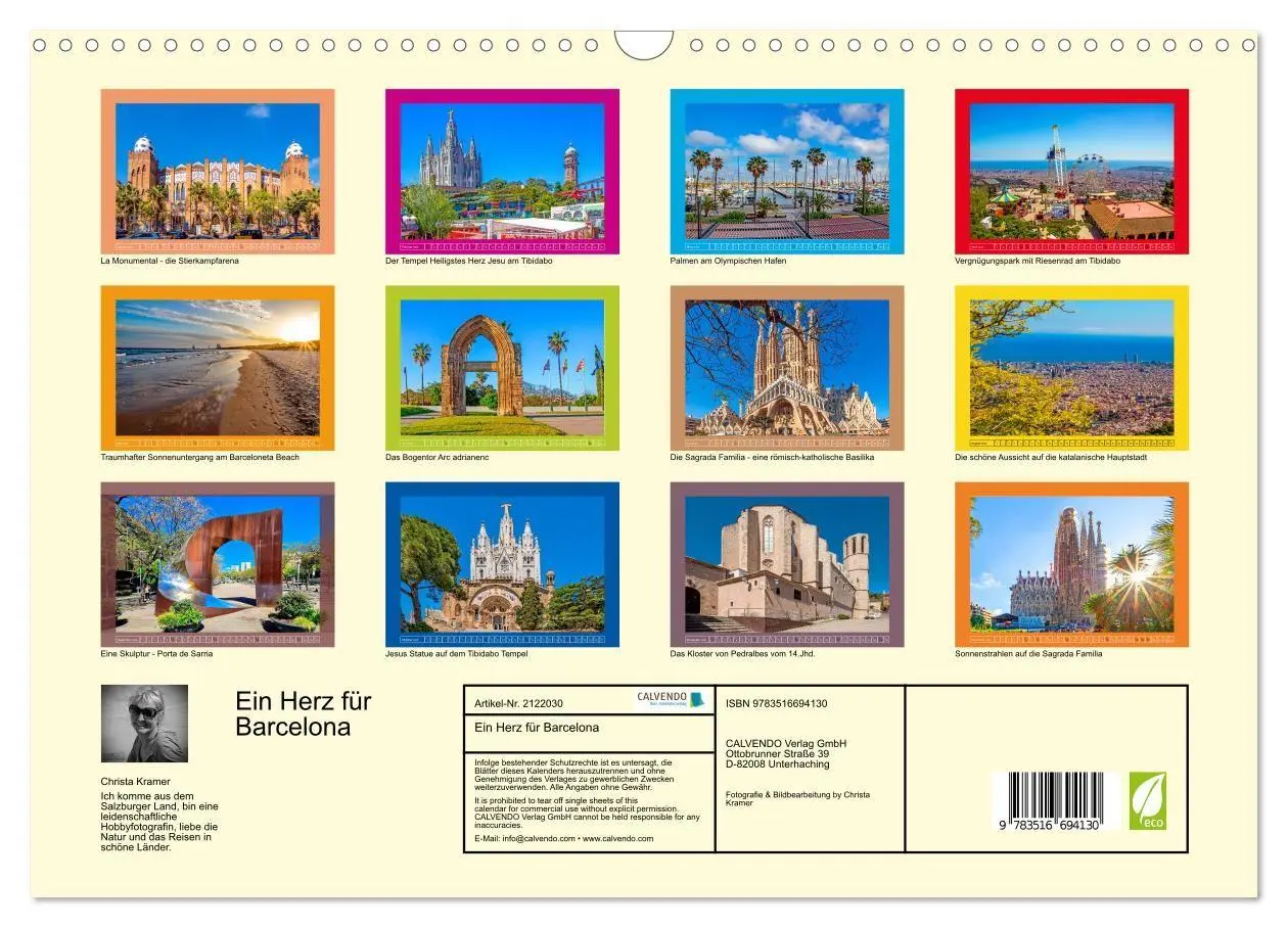 Bild: 9783516694130 | Ein Herz für Barcelona (Wandkalender 2026 DIN A3 quer), CALVENDO...