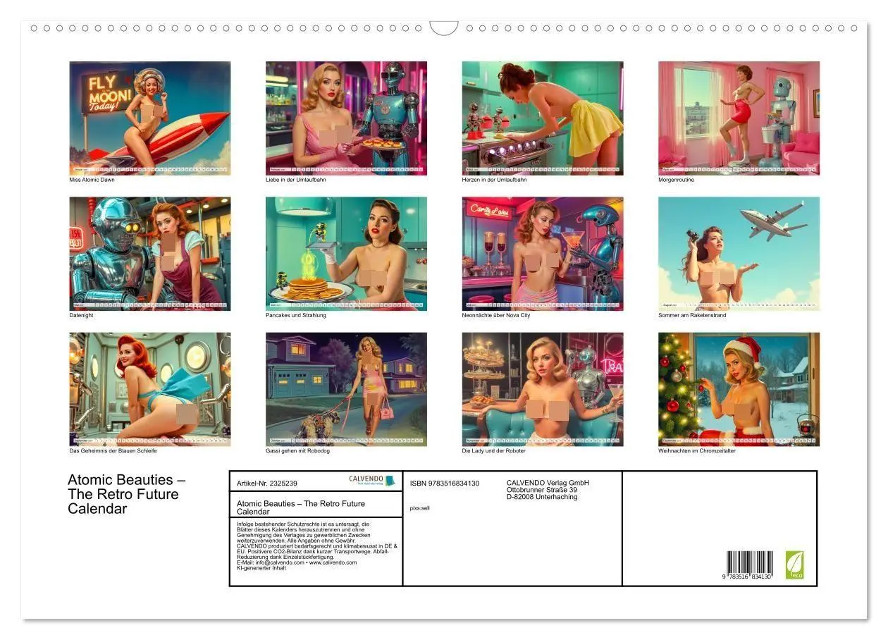 Bild: 9783516834130 | Atomic Beauties - The Retro Future Calendar (Wandkalender 2027 DIN...