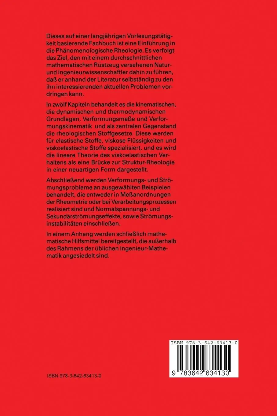 Rückseite: 9783642634130 | Phänomenologische Rheologie | Eine Einführung | Hanswalter Giesekus