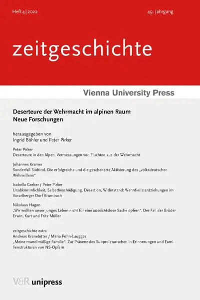 Autor: 9783847114130 | Deserteure der Wehrmacht im alpinen Raum | Neue Forschungen | Buch