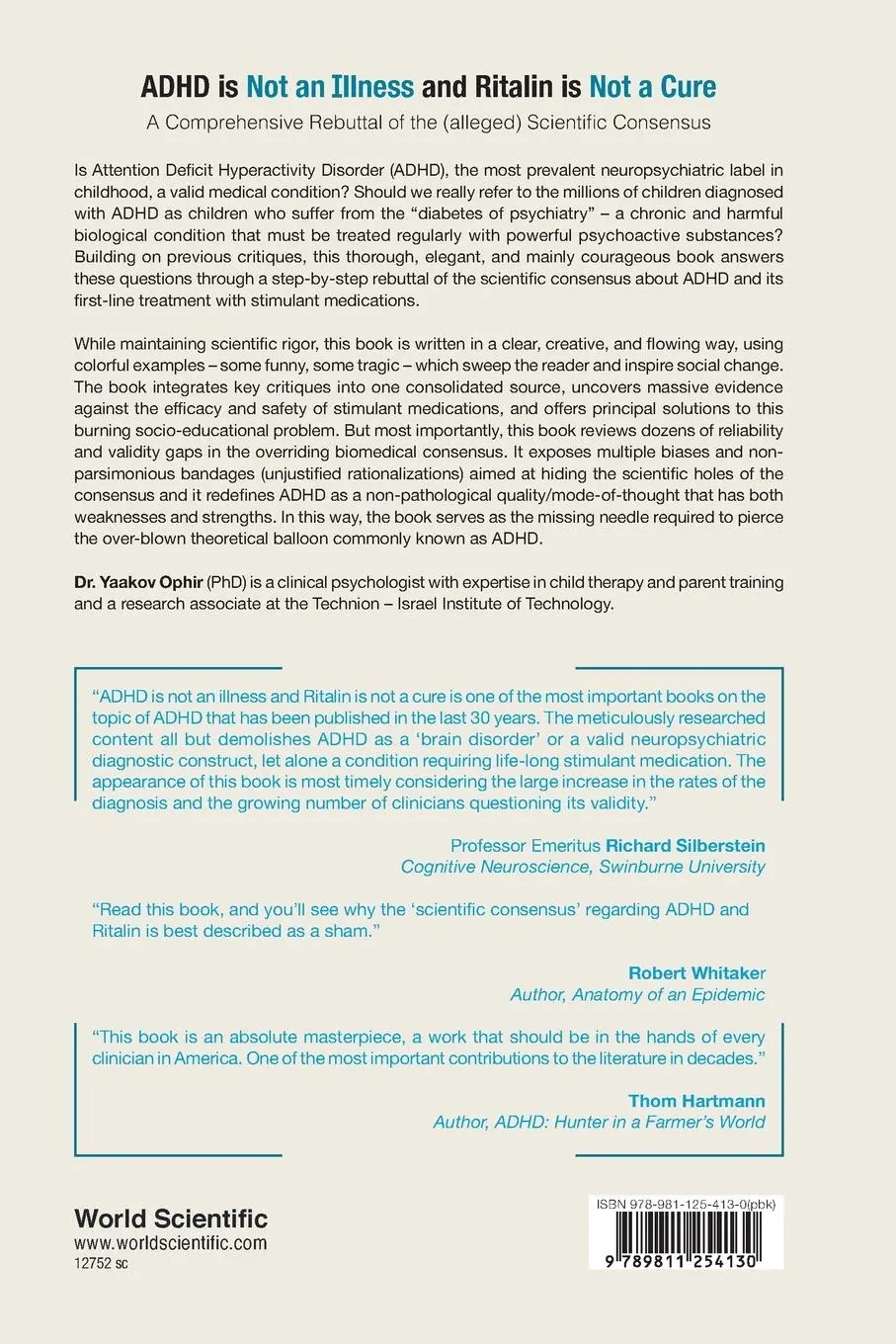 Rückseite: 9789811254130 | ADHD IS NOT AN ILLNESS AND RITALIN IS NOT A CURE | Yaakov Ophir | Buch