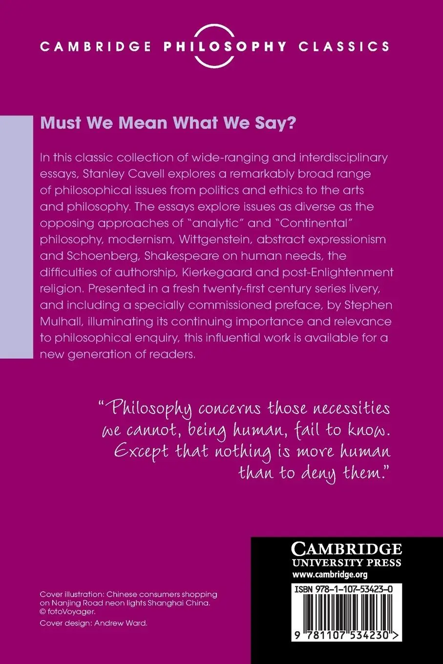 Rückseite: 9781107534230 | Must We Mean What We Say? | Stanley Cavell | Taschenbuch | Englisch
