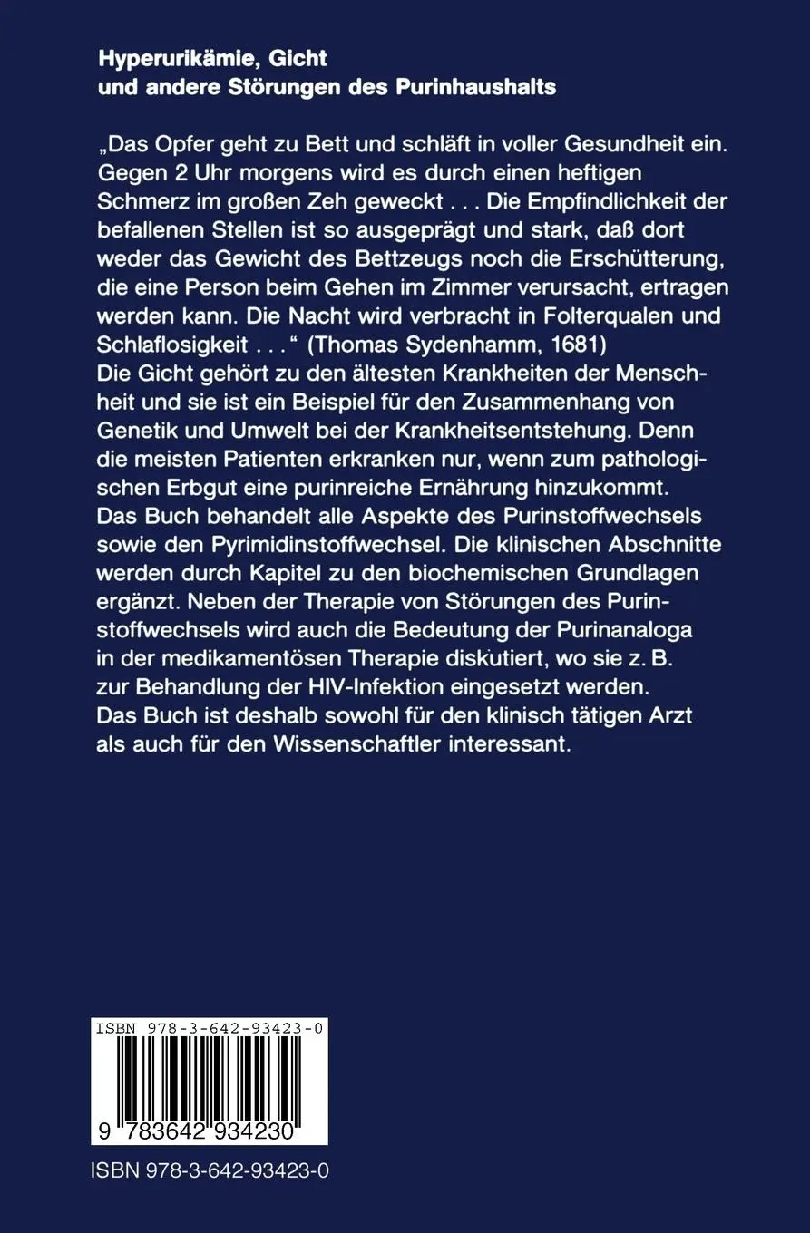 Rückseite: 9783642934230 | Hyperurikämie, Gicht und andere Störungen des Purinhaushalts | Zöllner