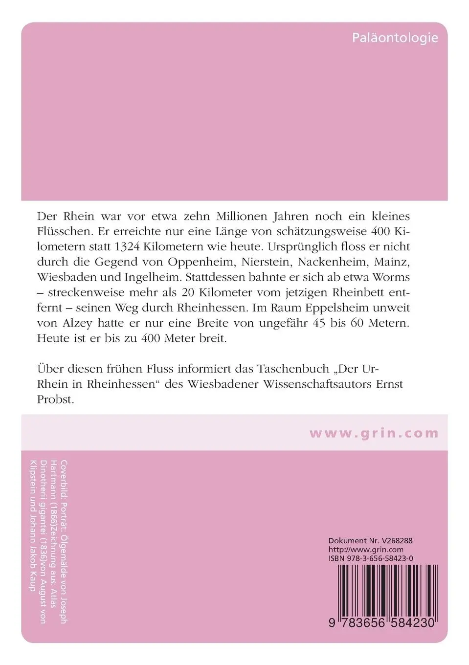 Rückseite: 9783656584230 | Der Ur-Rhein in Rheinhessen | Ernst Probst | Taschenbuch | 216 S.