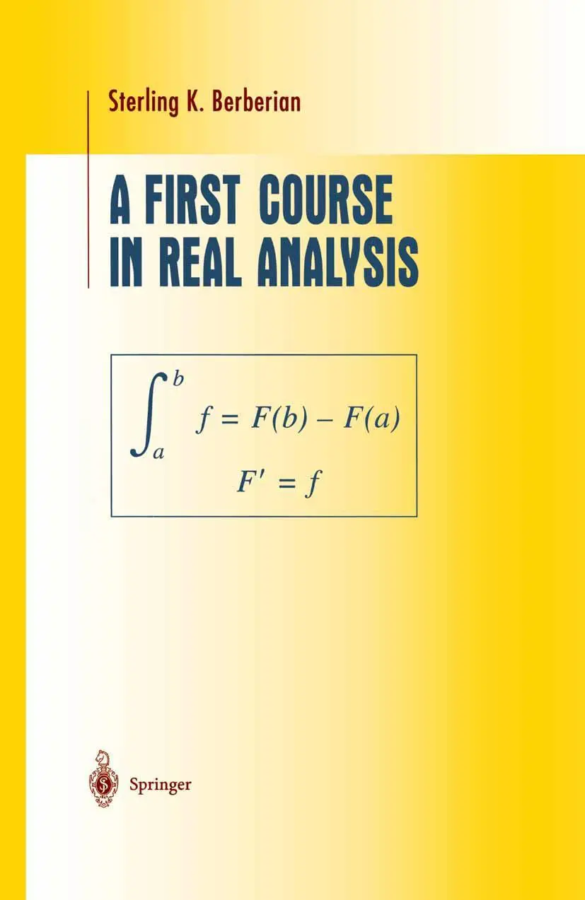Cover: 9781461264330 | A First Course in Real Analysis | Sterling K. Berberian | Taschenbuch Cover: 9781461264330 | A First Course in Real Analysis | Sterling K. Berberian | Taschenbuch