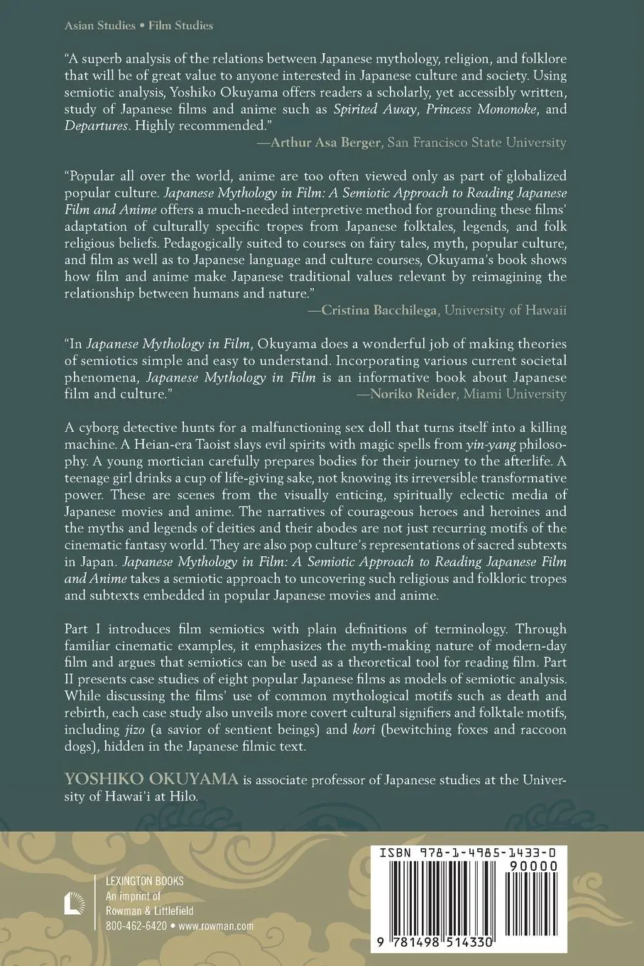 Rückseite: 9781498514330 | Japanese Mythology in Film | Yoshiko Okuyama | Taschenbuch | Englisch