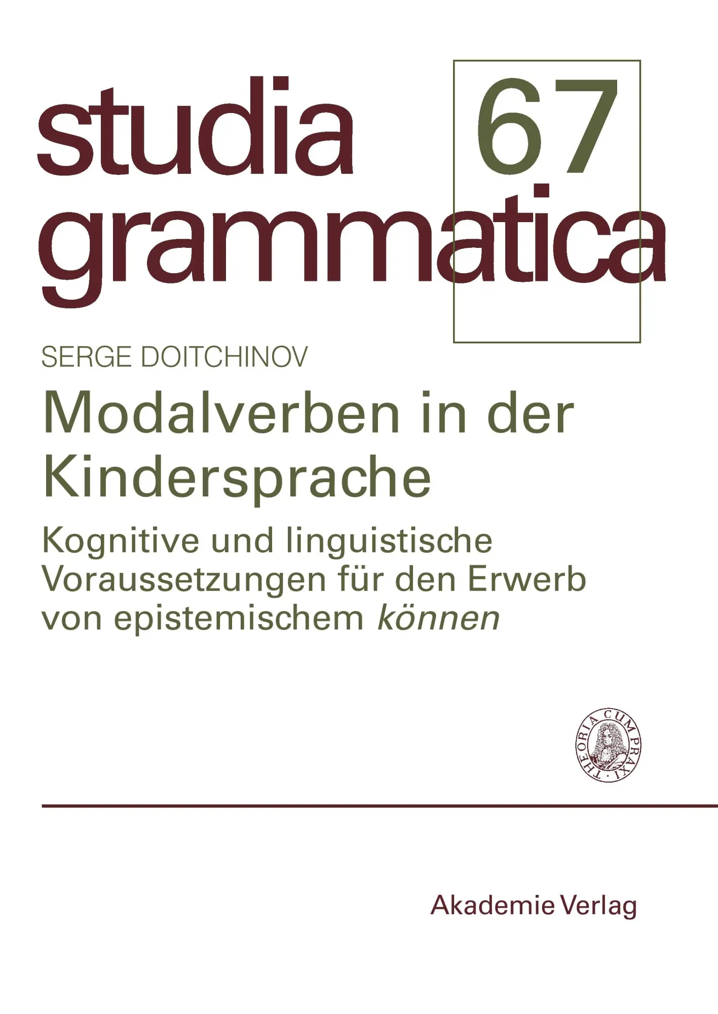Cover: 9783050044330 | Modalverben in der Kindersprache | Serge Doitchinov | Taschenbuch