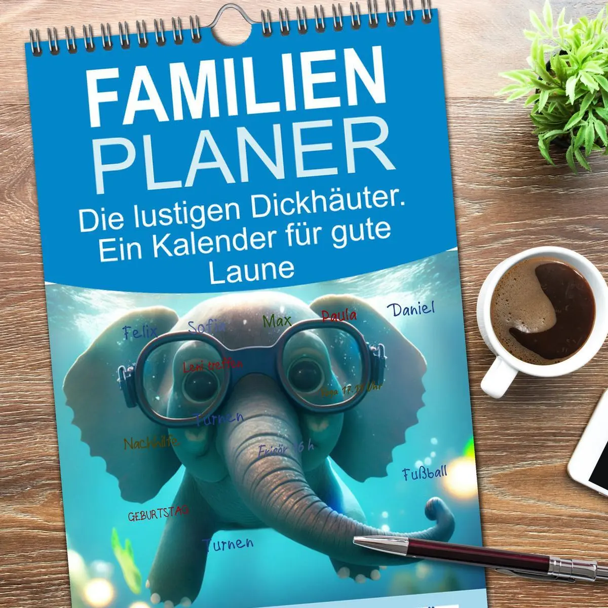 Bild: 9783516504330 | Familienplaner 2026 - Die lustigen Dickhäuter. Ein Kalender für...