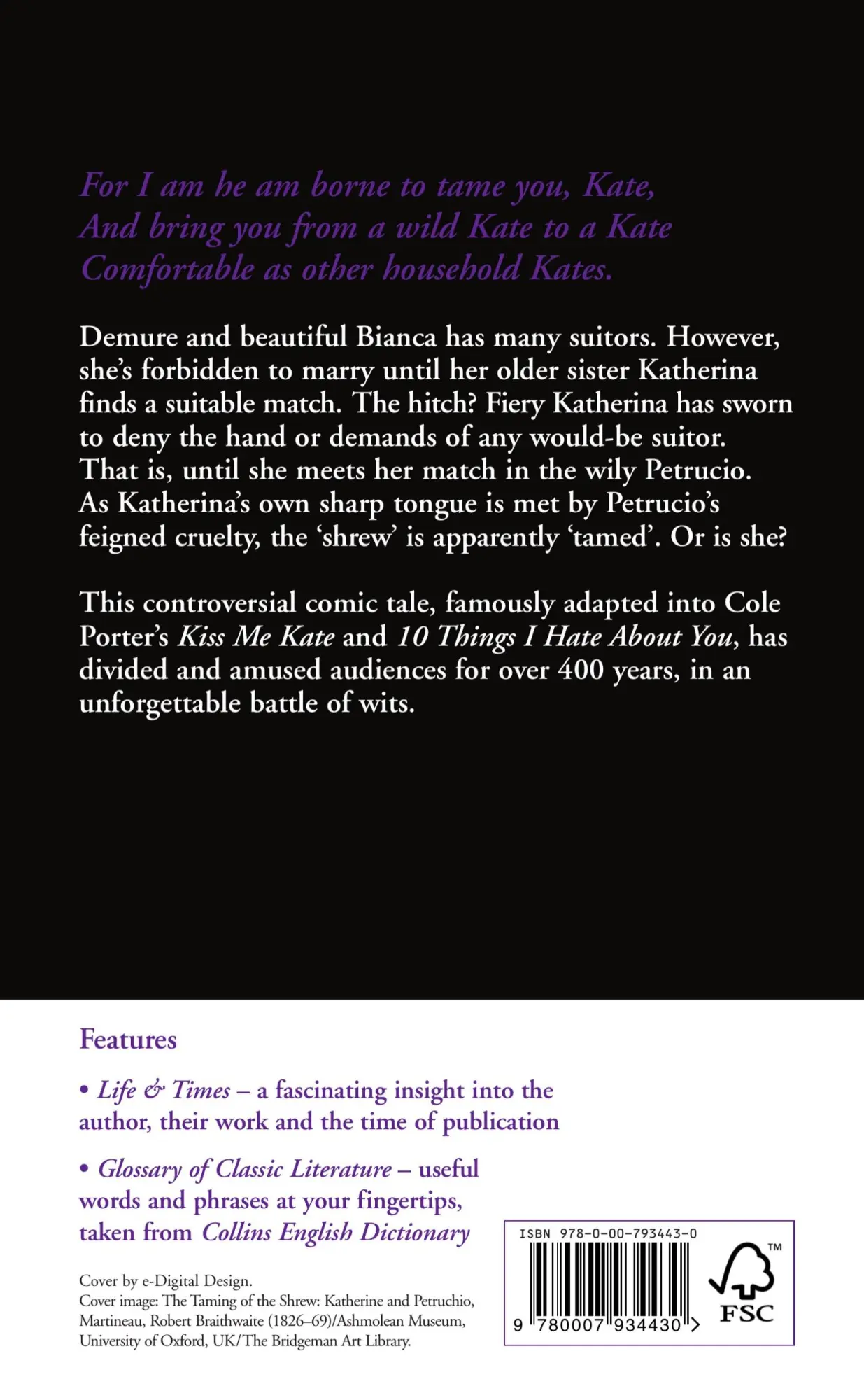 Rückseite: 9780007934430 | The Taming of the Shrew | William Shakespeare | Taschenbuch | XX