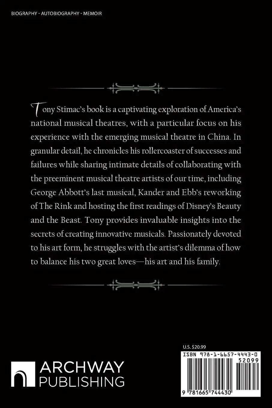 Rückseite: 9781665744430 | An Accidental Journey | A Memoir of a Life in the Theater | Stimac