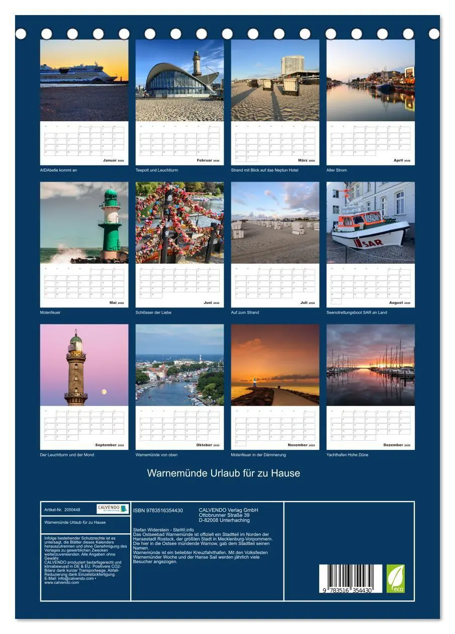 Bild: 9783516354430 | Warnemünde Urlaub für zu Hause (Tischkalender 2026 DIN A5 hoch),...
