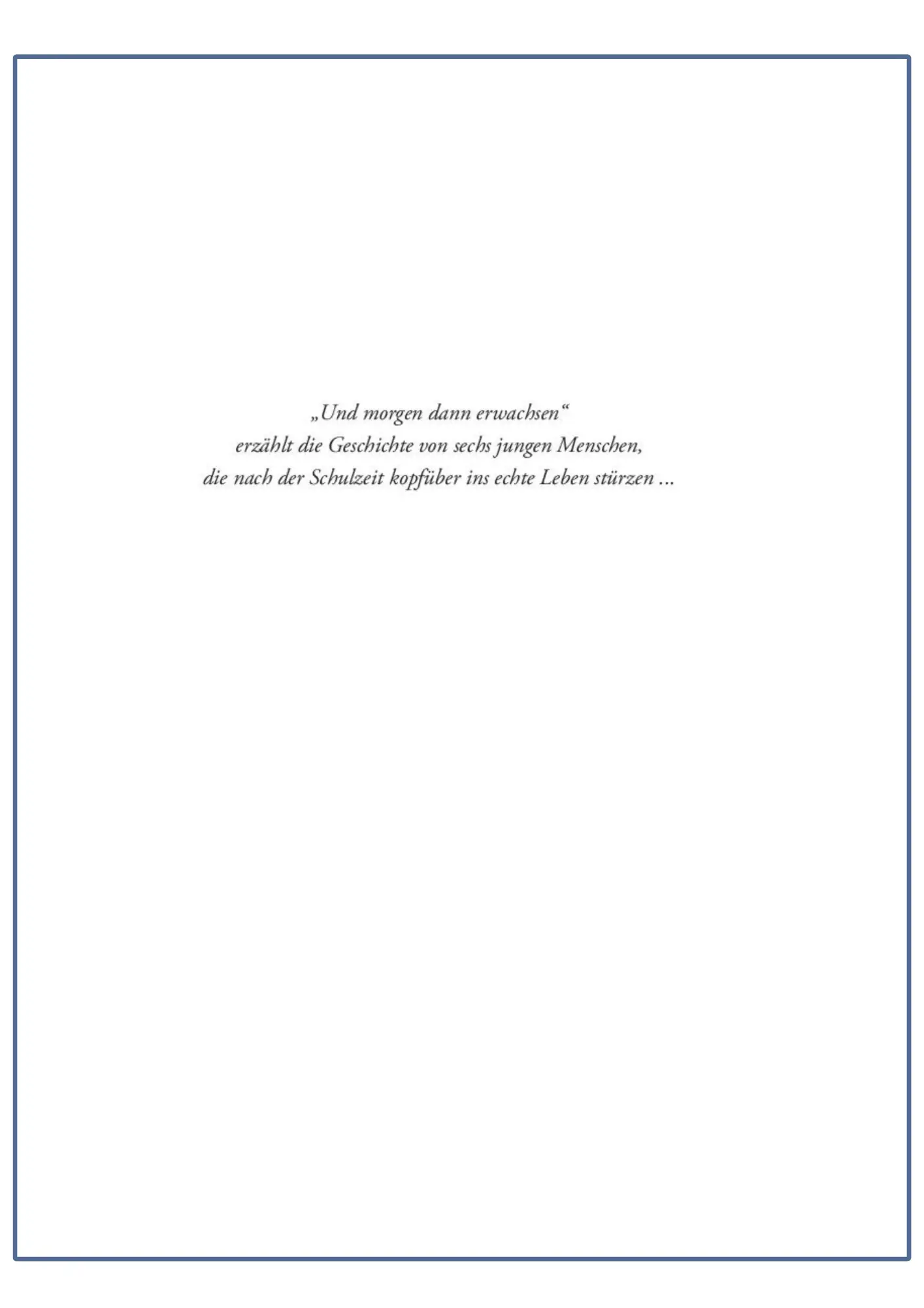 Bild: 9783965204430 | Und morgen dann erwachsen | Roman | Gerrit Lenssen | Taschenbuch