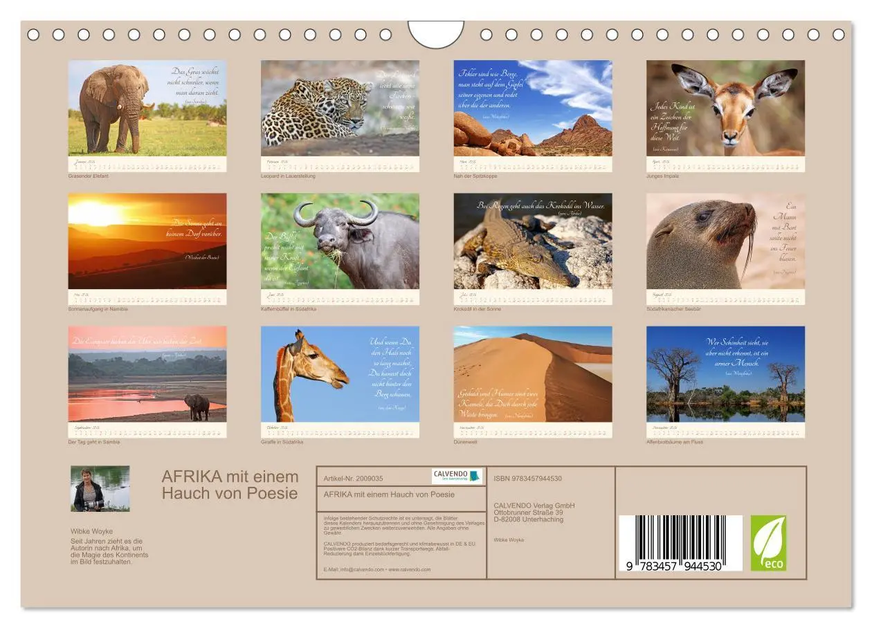 Bild: 9783457944530 | AFRIKA mit einem Hauch von Poesie (Wandkalender 2026 DIN A4 quer),...