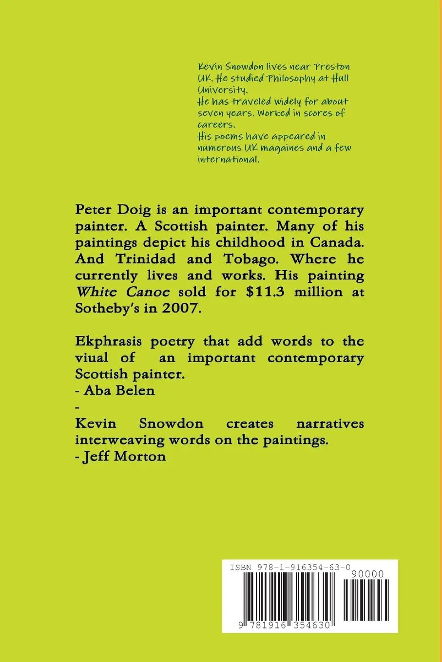 Rückseite: 9781916354630 | The Paintings of Peter Doig | Kevin Snowdon | Taschenbuch | Englisch