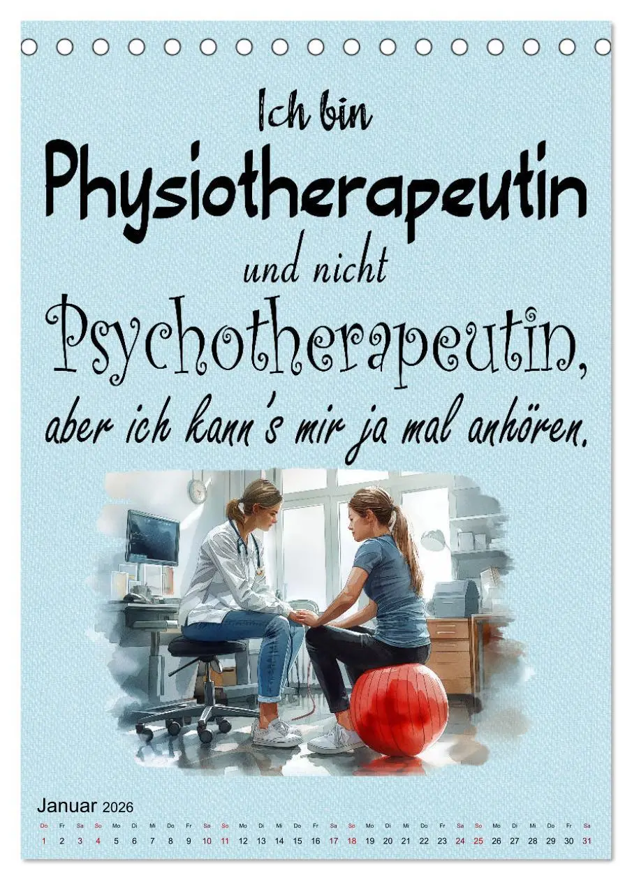 Bild: 9783516264630 | Physiosprüche (Tischkalender 2026 DIN A5 hoch), CALVENDO...