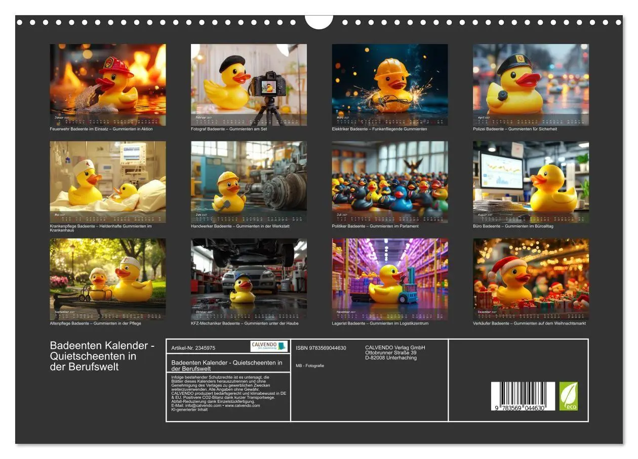 Bild: 9783569044630 | Badeenten Kalender - Quietscheenten in der Berufswelt (Wandkalender...