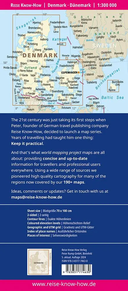 Rückseite: 9783831774630 | Reise Know-How Landkarte Dänemark / Denmark (1:300.000) | (Land-)Karte