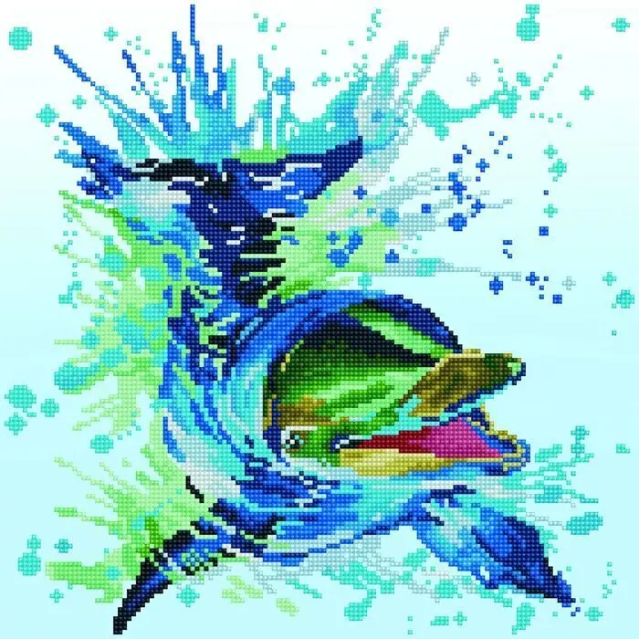 Cover: 4897073244730 | DIAMOND DOTZ - Diamond Painting Delfin Flipper | Kit (Bastelset)
