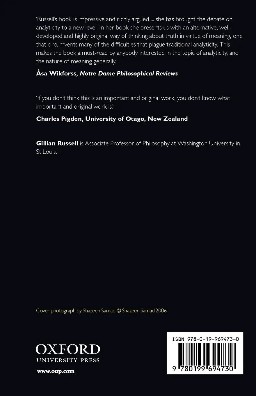 Rückseite: 9780199694730 | Truth in Virtue of Meaning | Gillian Russell | Taschenbuch | Englisch