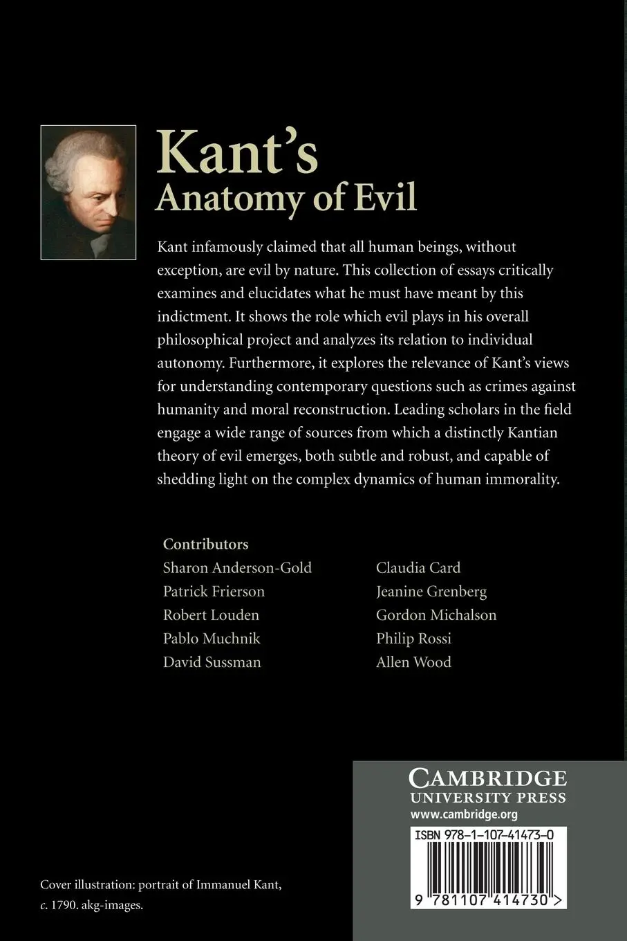 Rückseite: 9781107414730 | Kant's Anatomy of Evil | Sharon Anderson-Gold (u. a.) | Taschenbuch