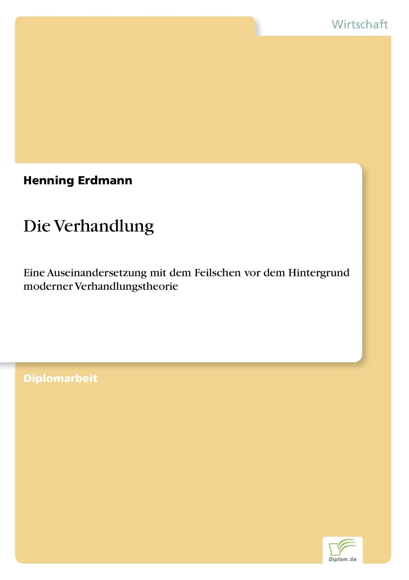 Cover: 9783838624730 | Die Verhandlung | Henning Erdmann | Taschenbuch | 96 S. | Deutsch