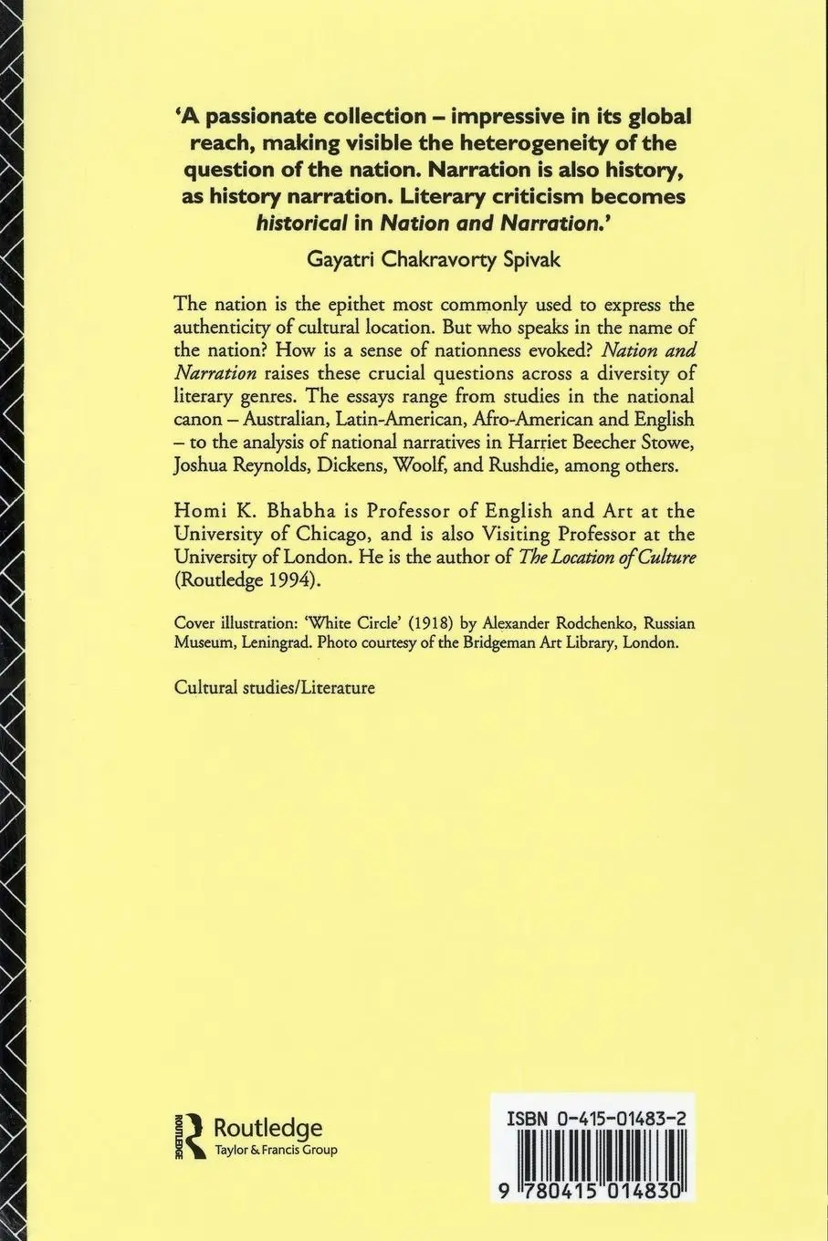 Rückseite: 9780415014830 | Nation and Narration | Homi K. Bhabha | Taschenbuch | Englisch | 1990