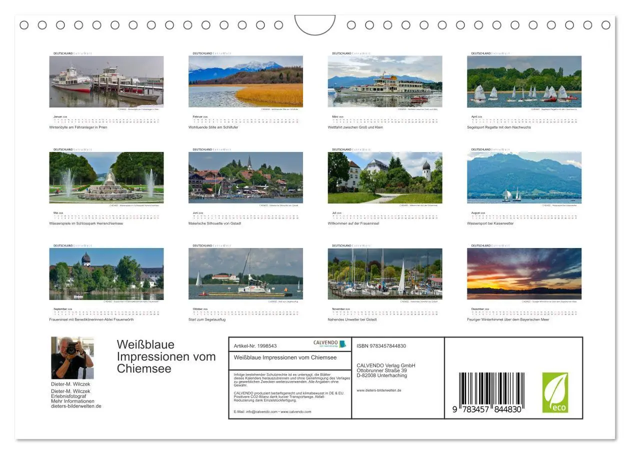 Bild: 9783457844830 | Weißblaue Impressionen vom Chiemsee (Wandkalender 2026 DIN A4...