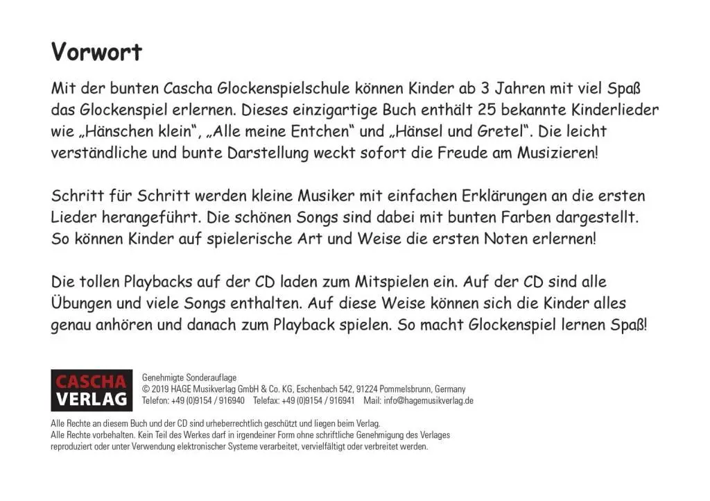 Bild: 9783866264830 | Glockenspiel - Schnell und einfach lernen (mit CD) | Cascha | 64 S.