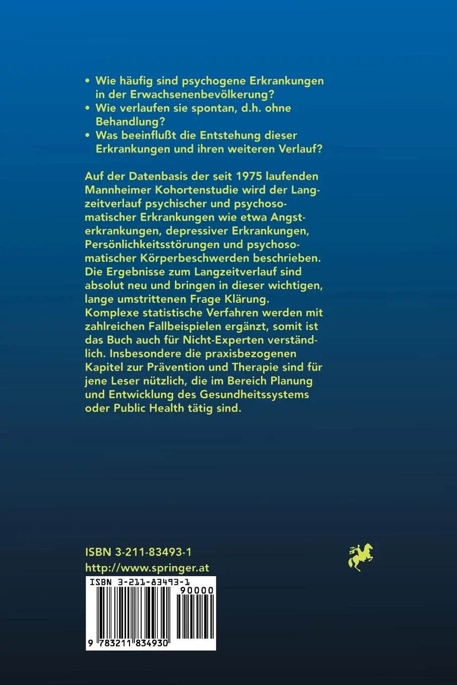 Rückseite: 9783211834930 | Seelische Gesundheit und neurotisches Elend | M. Franz (u. a.) | Buch