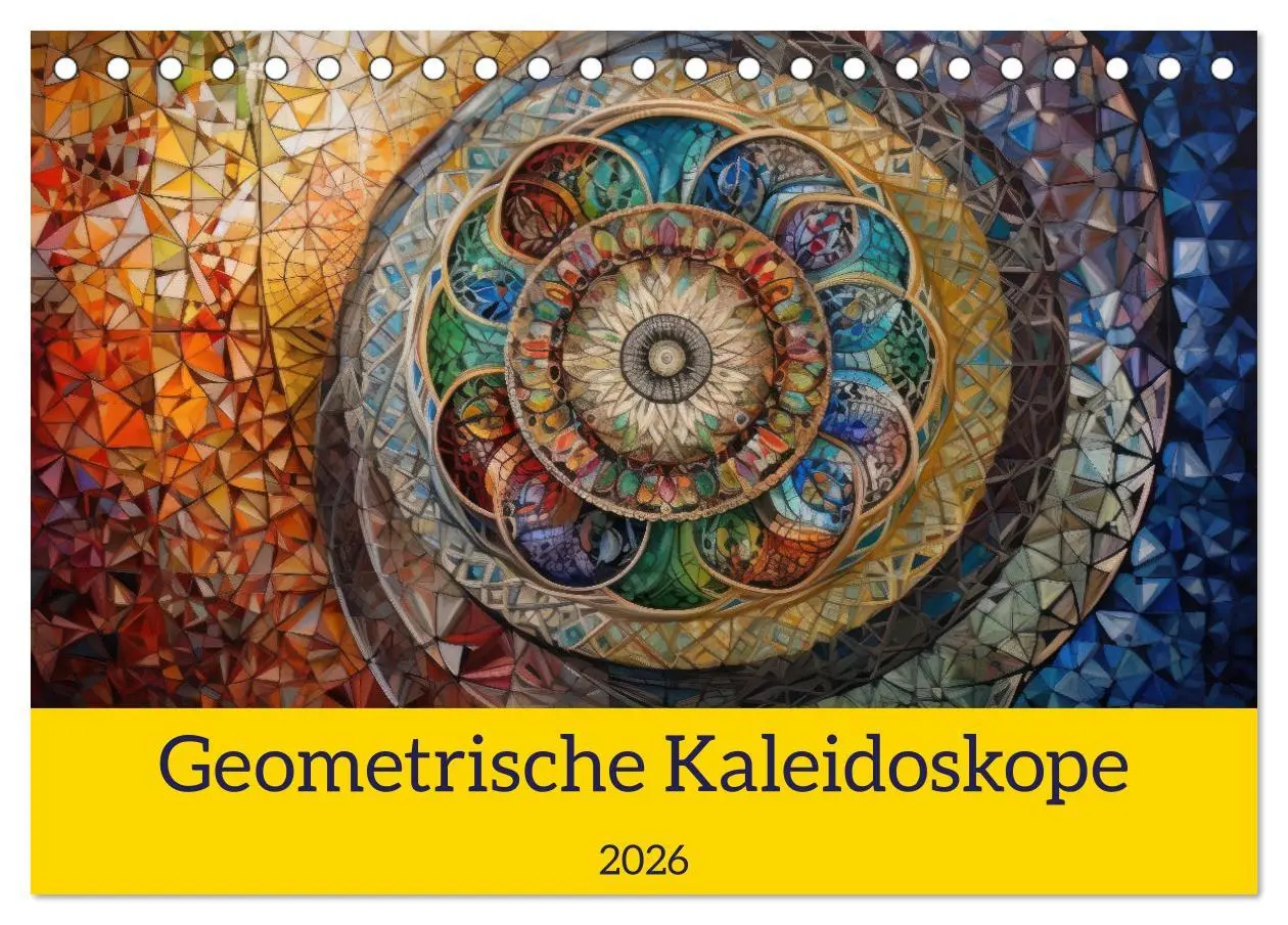Cover: 9783457524930 | Geometrische Kaleidoskope (Tischkalender 2026 DIN A5 quer),...
