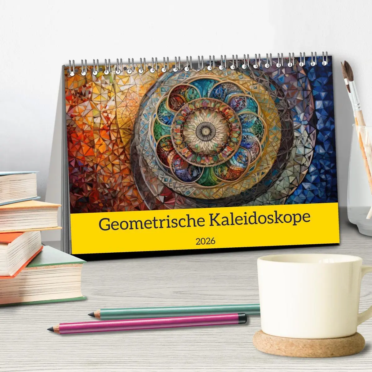 Bild: 9783457524930 | Geometrische Kaleidoskope (Tischkalender 2026 DIN A5 quer),...