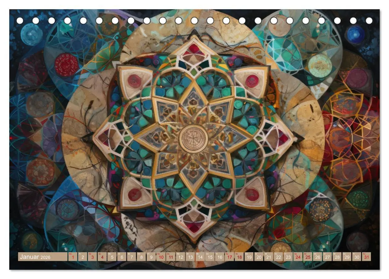 Bild: 9783457524930 | Geometrische Kaleidoskope (Tischkalender 2026 DIN A5 quer),...
