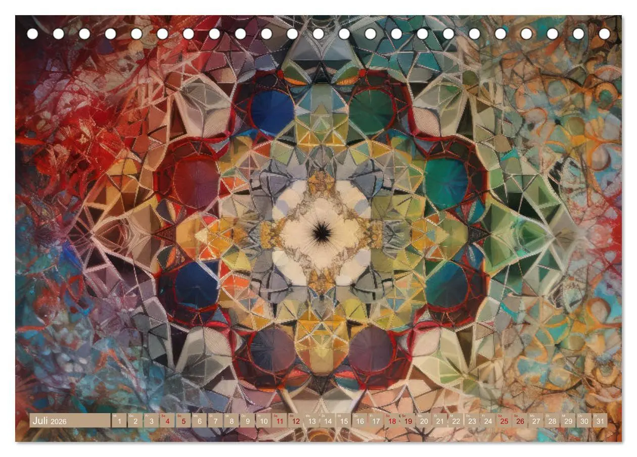 Bild: 9783457524930 | Geometrische Kaleidoskope (Tischkalender 2026 DIN A5 quer),...