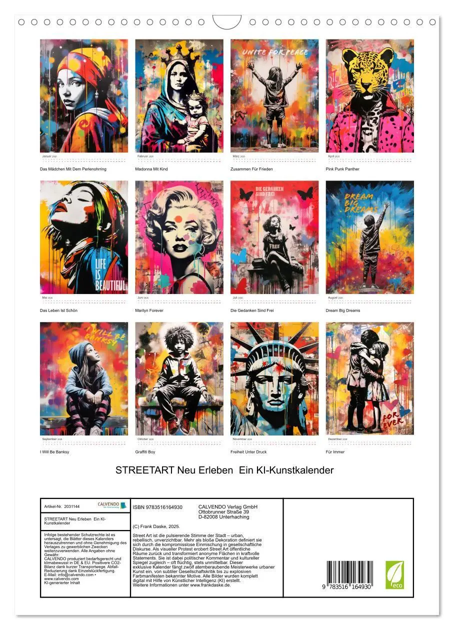 Bild: 9783516164930 | STREETART Neu Erleben Ein KI-Kunstkalender (Wandkalender 2026 DIN...