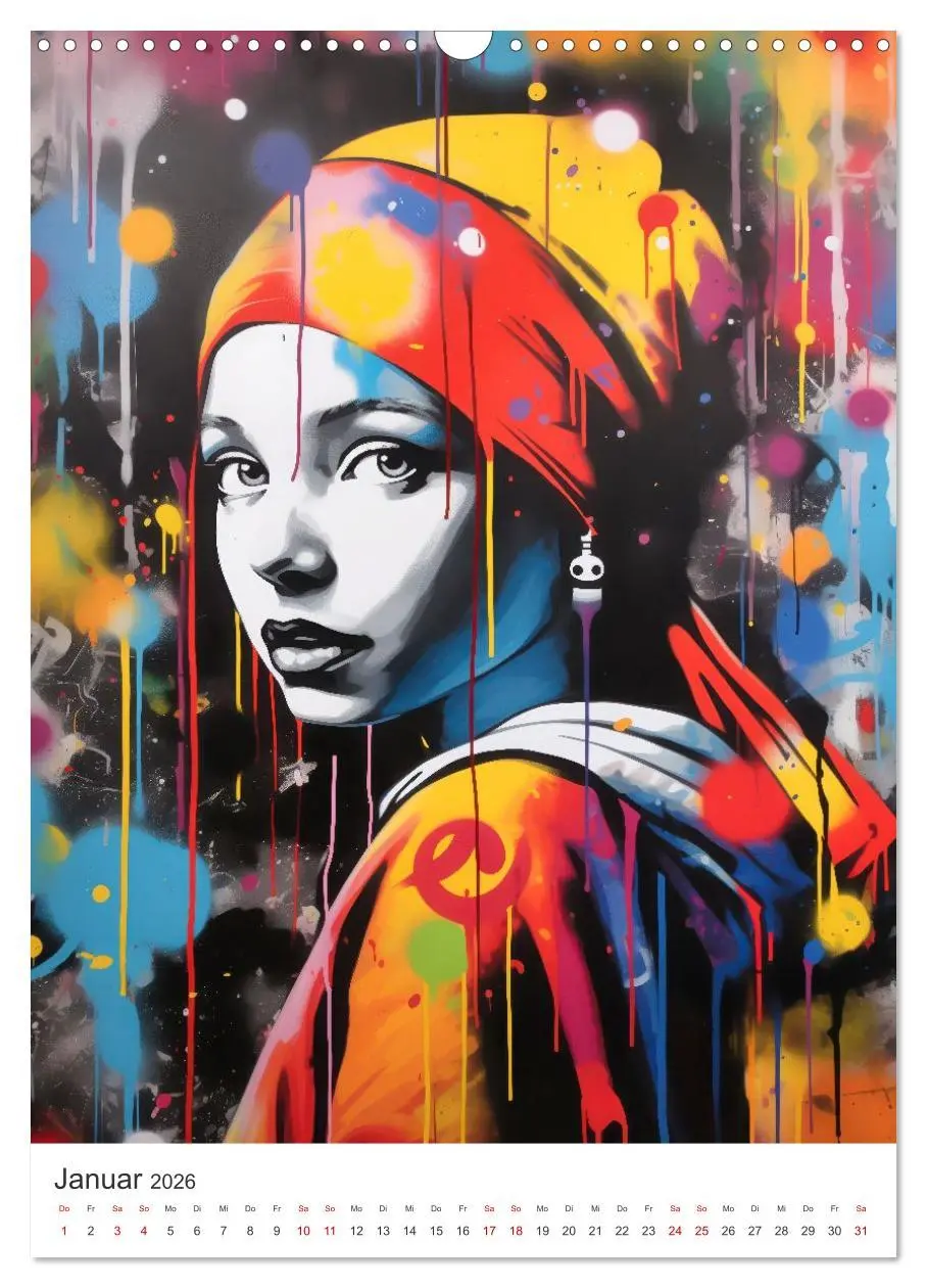 Bild: 9783516164930 | STREETART Neu Erleben Ein KI-Kunstkalender (Wandkalender 2026 DIN...
