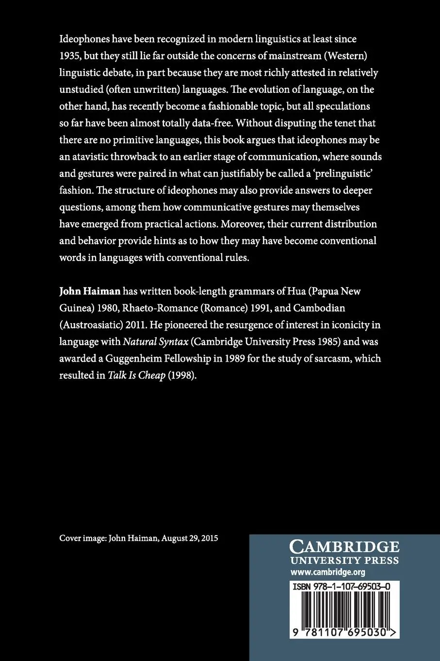Rückseite: 9781107695030 | Ideophones and the Evolution of Language | John Haiman | Taschenbuch