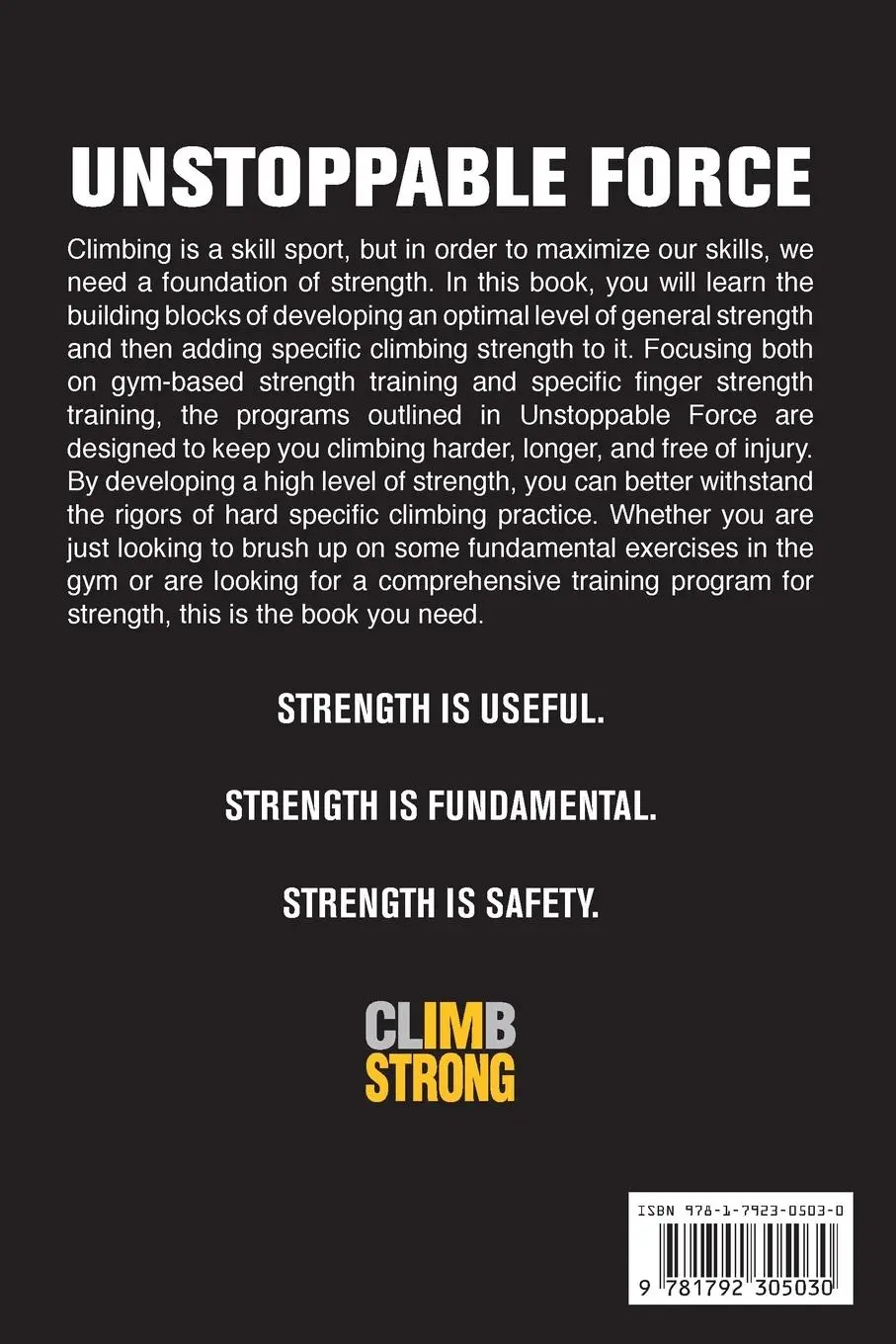 Rückseite: 9781792305030 | Unstoppable Force | Strength Training for Climbing | Bechtel (u. a.)