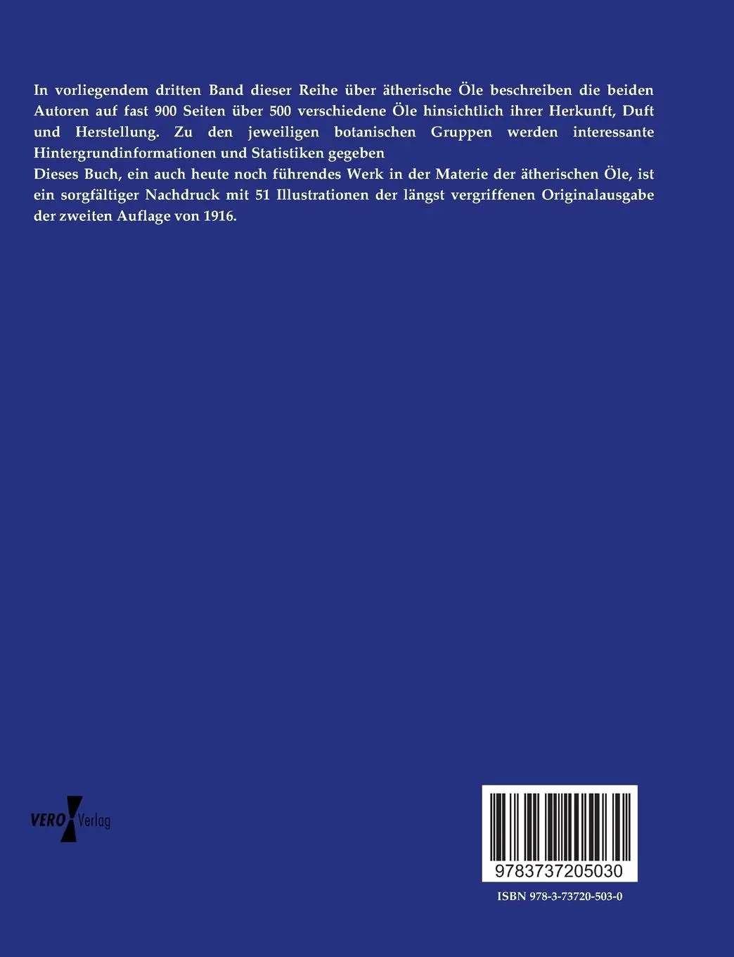 Rückseite: 9783737205030 | Die ätherischen Öle | Dritter Band | Eduard Gildemeister (u. a.)